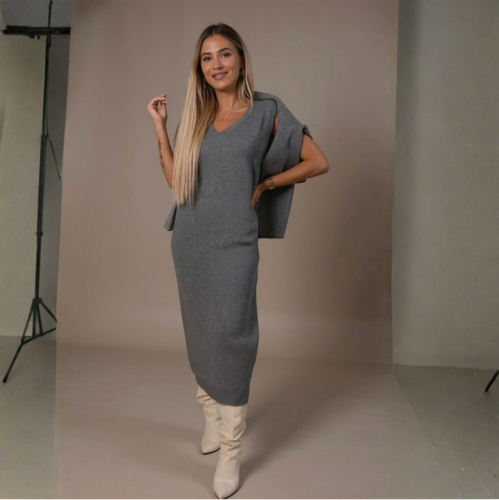 Amélie elegante tweedelige set met coltrui en lange rok – foto 4 van 8