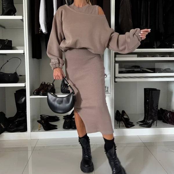 Rosalie | Elegante Jurk & Sweater Set