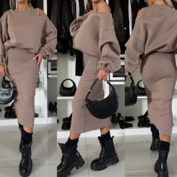 Rosalie | Elegante Jurk & Sweater Set