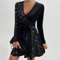 Livia luxe glitterjurk met wikkellook – foto 11 van 11